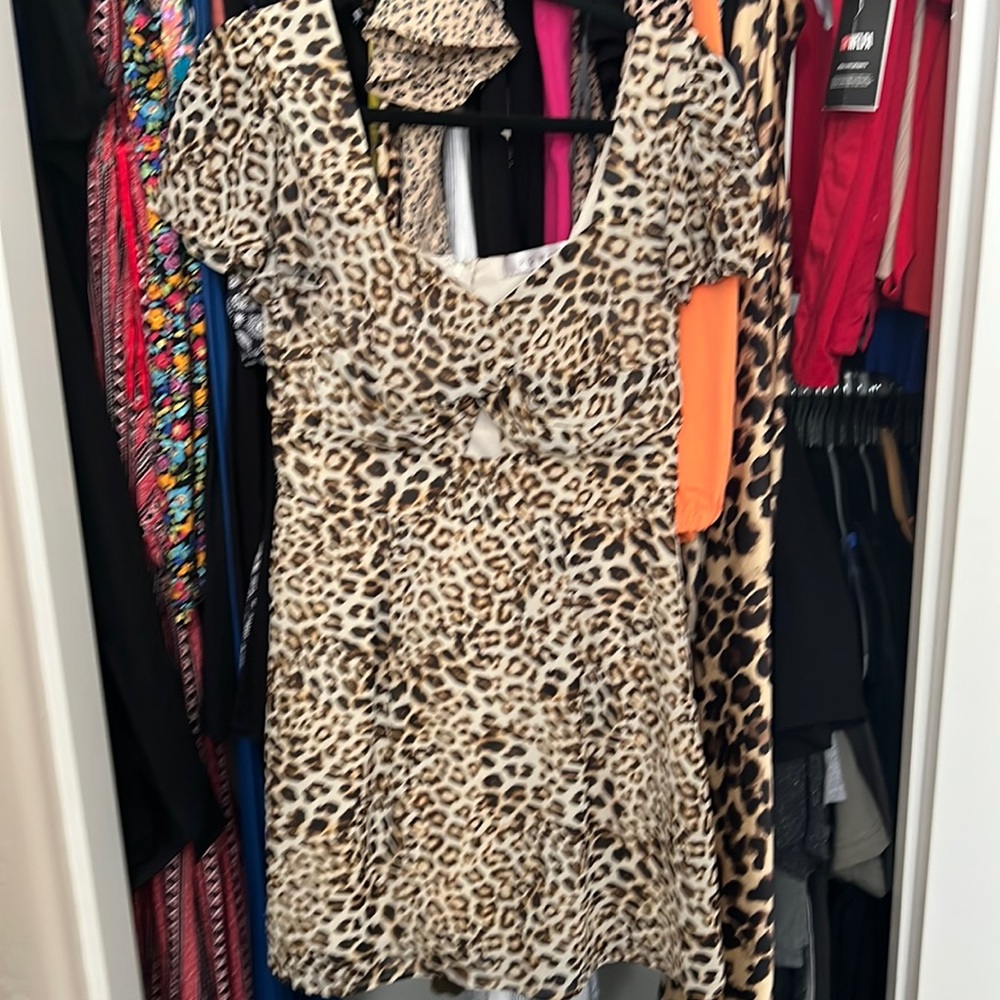 Rowa Leopard print mini dress